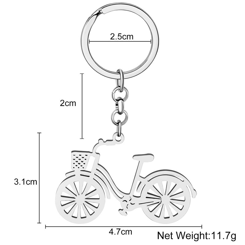 RAIDIN Stainless Steel Gold Silver Plated Keyring Bicycle Key Ring