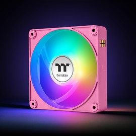 Thermaltake CT120 EX ARGB Sync PC Cooling Fan 3 Pack, PWM 500~2000 RPM, 5V Motherboard Sync, 16.8 Million Colors 9 LEDs, MagForce 2.0 Connectors, Hydraulic Bearing, Bubble Pink, CL-F219-PL12PK-A