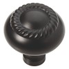Brainerd 1-1/4-in Flat Black Round Cabinet Knob- P26055W-FB-C