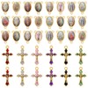 YionZian 60Pcs/30Set Rosary Kits Cross and Center Medal Charms Alloy