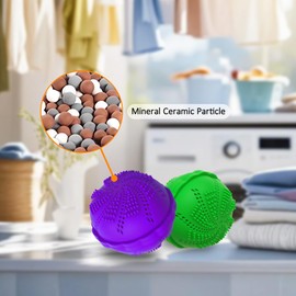 Laundry Balls Set, Natural Non-Chemical Detergent Wash Balls for Washing Machine Eco Friendly Washer Ball, Set of 2