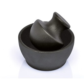 Zassenhaus Manu Cast Iron Mortar & Pestle, 4" x 3", Black
