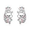 Unicorn Earrings for Women Hypoallergenic, 925 Sterling Silver Rainbow CZ
