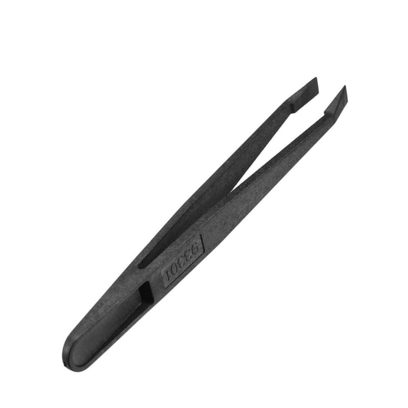 QLXHBOT Black Plastic Slant Flat Tip Anti-static Tweezers 4.7 Inch