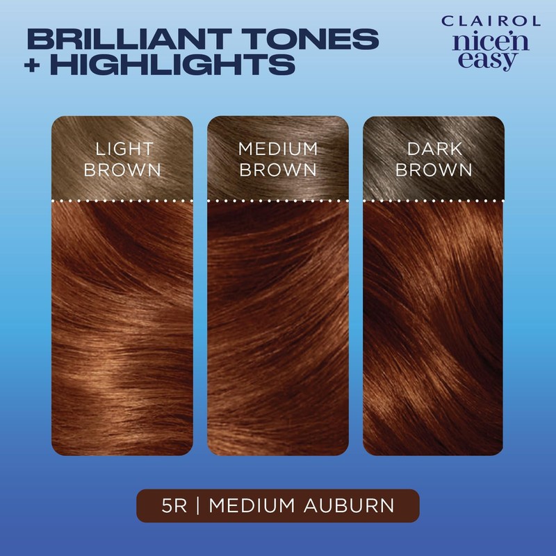 Clairol Nice'n Easy Permanent Hair Dye, 5R Medium Auburn Hair