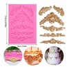 Rainmae 7 Pcs Baroque Fondant Silicone Molds, Relief Flower Lace