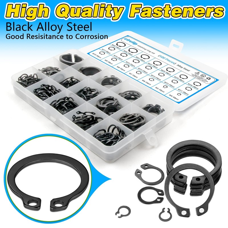 Medoon 800Pcs C-Clip External Retaining Rings Snap Rings Assortment Kit