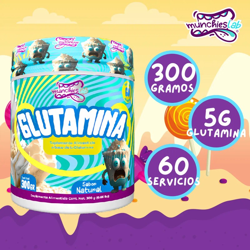 Suplemento Glúteo Peptonas 90 Cáps + Glutamina 300g Munchies
