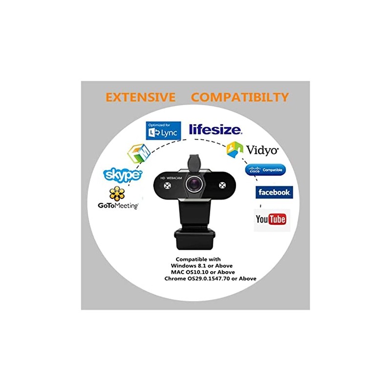 Web Camera USB HD Webcam Cover 1080P 2K Web Camera
