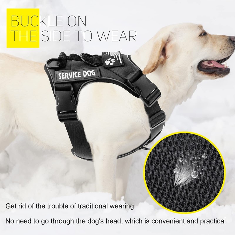 Demigreat Service Dog Harness, Reflective Dog Vest Harness with 5