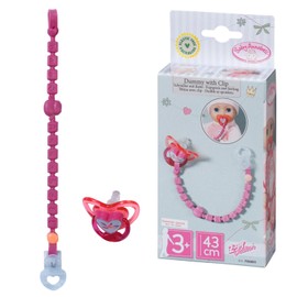Baby Annabell Dummy with Clip 706831 - Original Accessory Designed for Baby Annabell Dolls for Toddlers - Includes Dummy Clip & Beads - Suitable from 3 Years