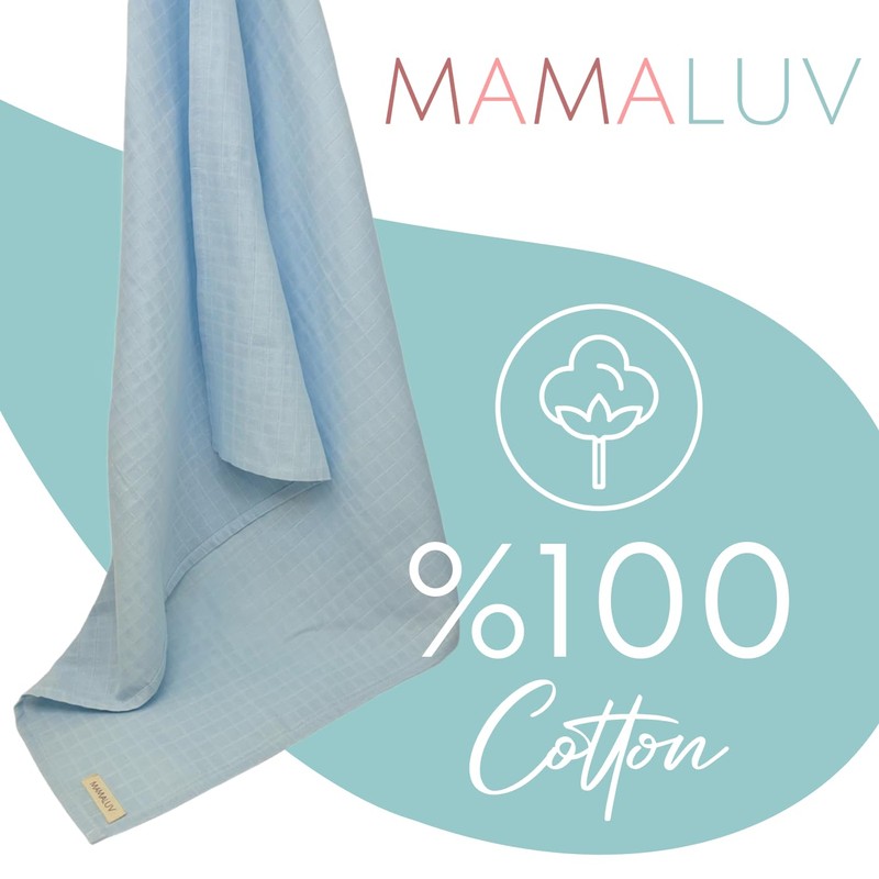 MAMALUV Muslin Swaddle, 100% Cotton Muslin Cloth Baby Swaddle, Soft