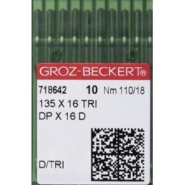 Needle It Up with Groz-Beckert Leather Sewing Machine Needles 135x16 TRI DPx16 D - Fits Consew 206RB- Size 110/18 (110/18 - 20)