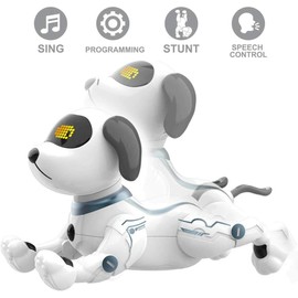 Yangers Remote Voice Control Intelligent Interactive Dancing Singing Dog Toys for Kids, Smart Electronic Programmable Robot Voice Controlled Actions Walking Sitting Funny Puppy Gift for Children