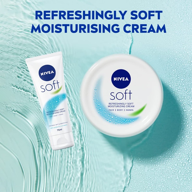 NIVEA Soft Moisturising Cream (300ml), A Moisturising Cream for Face,
