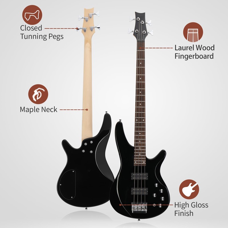 Ktaxon 4 String Electric Bass Guitar, Full Size Standard Right