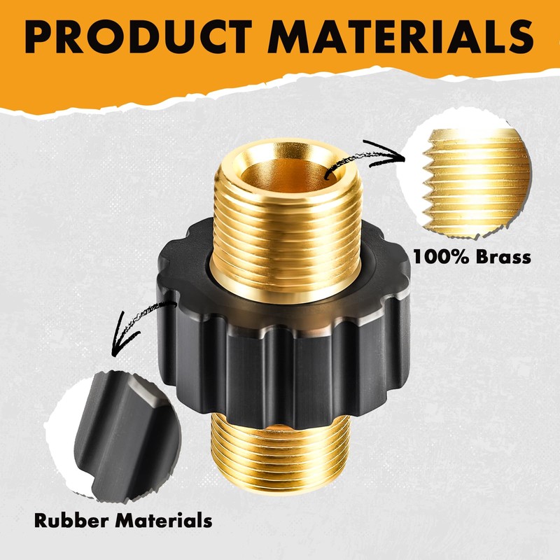 Twinkle Star Pressure Washer Hose Quick Connector, M22 Metric Male