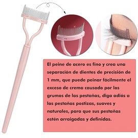 2PCS Manricle Peine de Pestañas - Separador de Destañas, Peine de Pestañas Dentado de Acero Inoxidable, Peine de Pestañas Portátil con Funda, Cepillo 