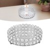 Crystal Cosmetic Makeup Tray 8in Round Display Tray Mirrored Metal