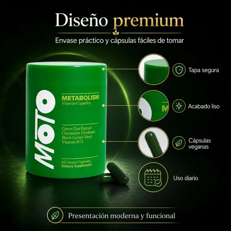 Cápsulas Para Energía Diaria Y Control De Metabolismo
