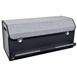 XCF Trunk Organizer for Car, Collapsible SUV Trunk Organizer with Lid and Sturdy Handle, Auto Cargo Storage Compartments, SUV/Car Accessories for Men/Women (11.4 x 27 x 12.2, Grey)