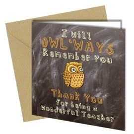 Close to the Bone #1110 Thank You Card Leaving School Teacher Assistant Nursery Male Female Owl