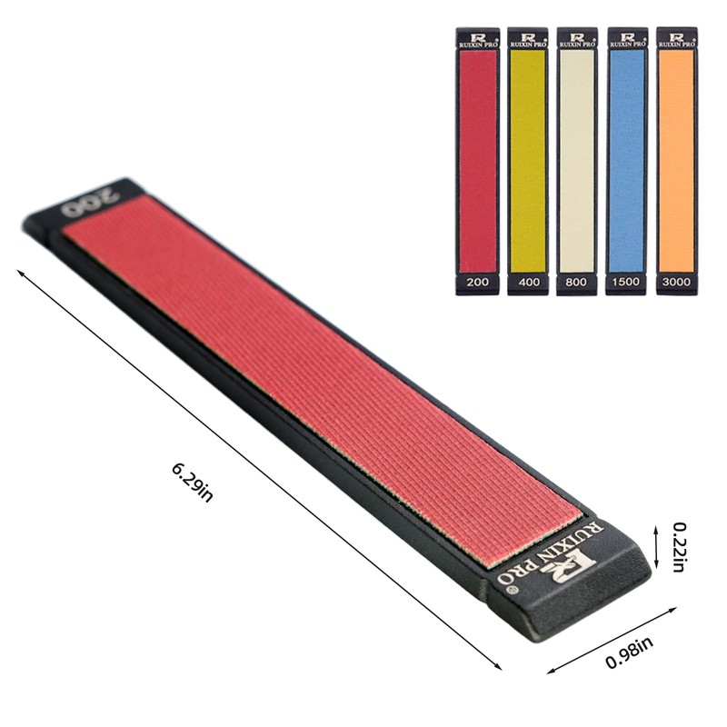 RUIXIN PRO 5PCS Diamond Sharpening Stones, #200#400#800#1500#3000 Grit for Knife