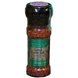 Salty Wahine Gourmet Hawaiian Sea Salts,Guava Garlic Salt, 4 Ounce Grinder