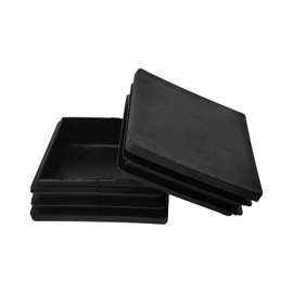 8 Pcs 2 Inch 2x2 Square Tube End Caps - Black Plastic Finishing Plugs for Metal Tubing, Fence Posts, and Cover Chair Glides (8)