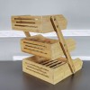 FixtureDisplays 3 Tier Fruit Basket Stand, Bamboo Clear Varnish, Countertop