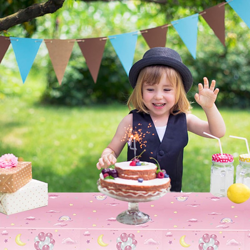OAOSDH 2 Pieces Cartoon Bear Pattern Tablecloth, Party Tablecloth, Baby