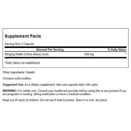 Swanson Stinging Nettle Root 500 mg 100 Caps Health and Beauty
