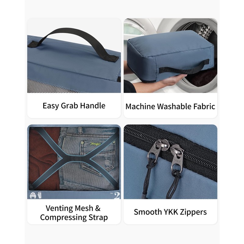 ECOHUB Travel Pouch, Travel Compression Bag, Convenient Goods, 7-Piece Set,