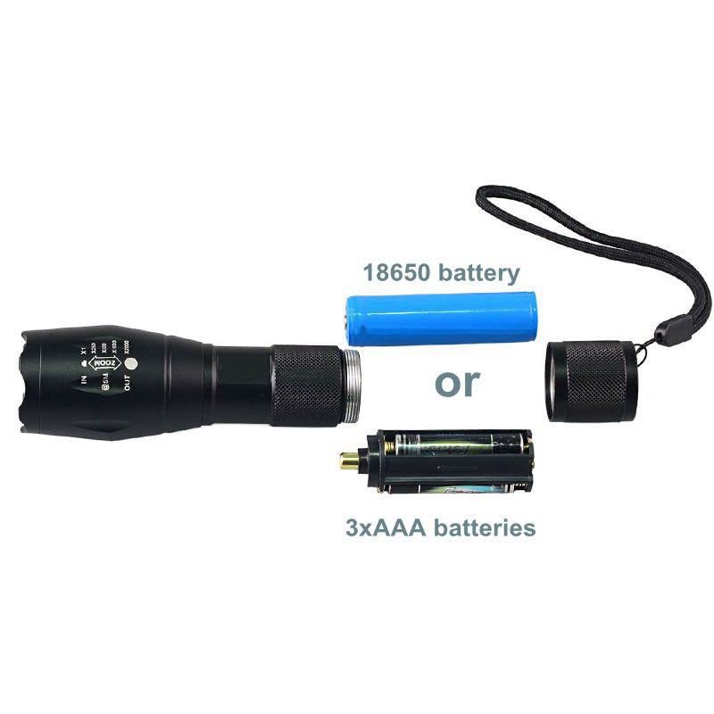 LED Zoom Torch, Super Bright High Lumen Tactical Torch, Hand