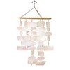 Deco 79 Windchime Wood Capiz Wind Chim W-40304, 20" H/5" W, White