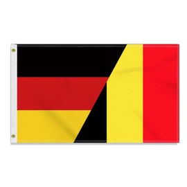 Large 90 x 150 cm Germany Belgium Flag, Large 150D German Belgian Friendship Banner, Durable Germany Flag, Doube Side Print, Decor, Brass Eyelets, Large Belgium