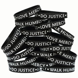 SayitBands 20 Do Justice Love Mercy Walk Humbly Silicone Wristband Bracelets Micah 6:8