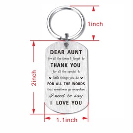 To My Aunt Valentines Day Keychain Gifts, Aunt I Love You Keychain, Best Auntie Birthday Present