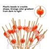 Minisland Orange Red Pearl Fancy Toothpicks for Appetizers, 4.7 Inch