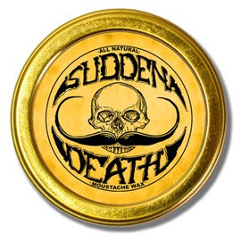 Mustache Wax Strong Hold Grooming For Men | Sudden Death Moustache & Beard Wax 1oz Tin | Perfect For Handlebar Mustaches By Death Grip | No Heat Source Required