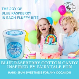 CHOCOLATE STORYBOOK Gourmet Flavored Cotton Candy – Unique Idea for Holidays, Birthdays, Gag Gifts, Party Favors (Blue Raspberry, 1.75 oz, 1-Pack)