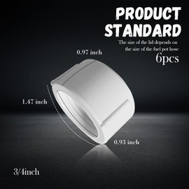 6PCS 1/2'' Gas Can Caps Fit for 5 Gallon Fuel Jug,PVC Gas Can Nozzle for Avoiding Dust/Water Stains From Entering the Hose,Automotive Tools for Fuel Cans Spout Replacement (3/4)