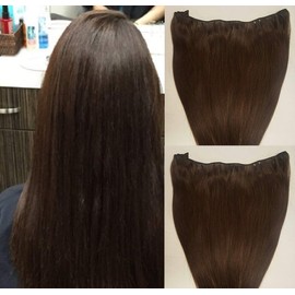 Hair Faux You 20" Machine Weft Hair Weave, Sew In,100 grams,100% Human Hair Extensions Weft #2 Darkest Brown