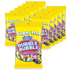 Tootsie Roll Sugar Free Dubble Bubble - Individually Wrapped Bubble Gum - Peanut Free, Gluten Free Chewing Gum - 3.5 oz. Bag (Pack of 12)