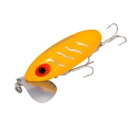 Arbogast Jitterbug Topwater Bass Fishing Lure - Excellent for Night Fishing, Yellow, G600 (2 1/2 in, 3/8 oz)
