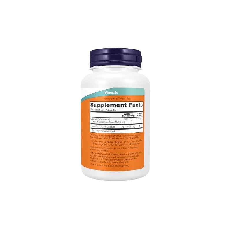 NOW Coral Calcium 1000 mg,100 Veg Capsules