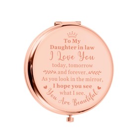 Daughter In-Law Gifts, Future Daughter In Law Gifts from Mother In Law, Stocking Stuffers for Daughter In Law, Compact Pocket Mirror, Daughter In Law Wedding Gift, To My Daughter In Law Birthday Gifts