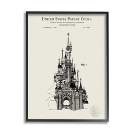 Stupell Industries Intricate Castle Blueprint Diagram Framed Wall Art, Design by Karl Hronek