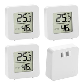 Set of 4 Digital Thermometer Hygrometer with LCD Display Hygrometer Indoor Humidity Meter Digital High Accuracy Temperature Sensor for Baby Room Living Room Office