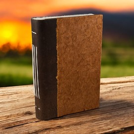 Kathmandu Valley Co. Nepali Collector Journal, Leather & Lokta, Writing Hardcover Gratitude Notebook with Handmade Paper. Made in The Himalayas of Nepal. (5x8, Terra Cotta)